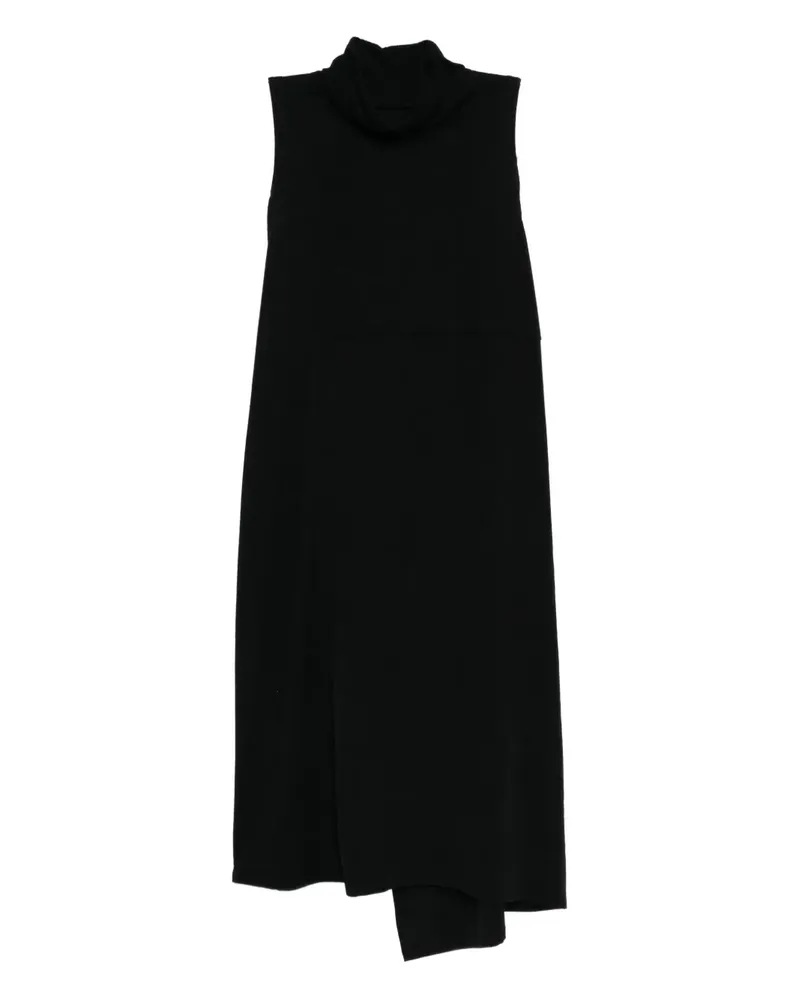 Yohji Yamamoto Kleid mit Stehkragen - Schwarz Schwarz