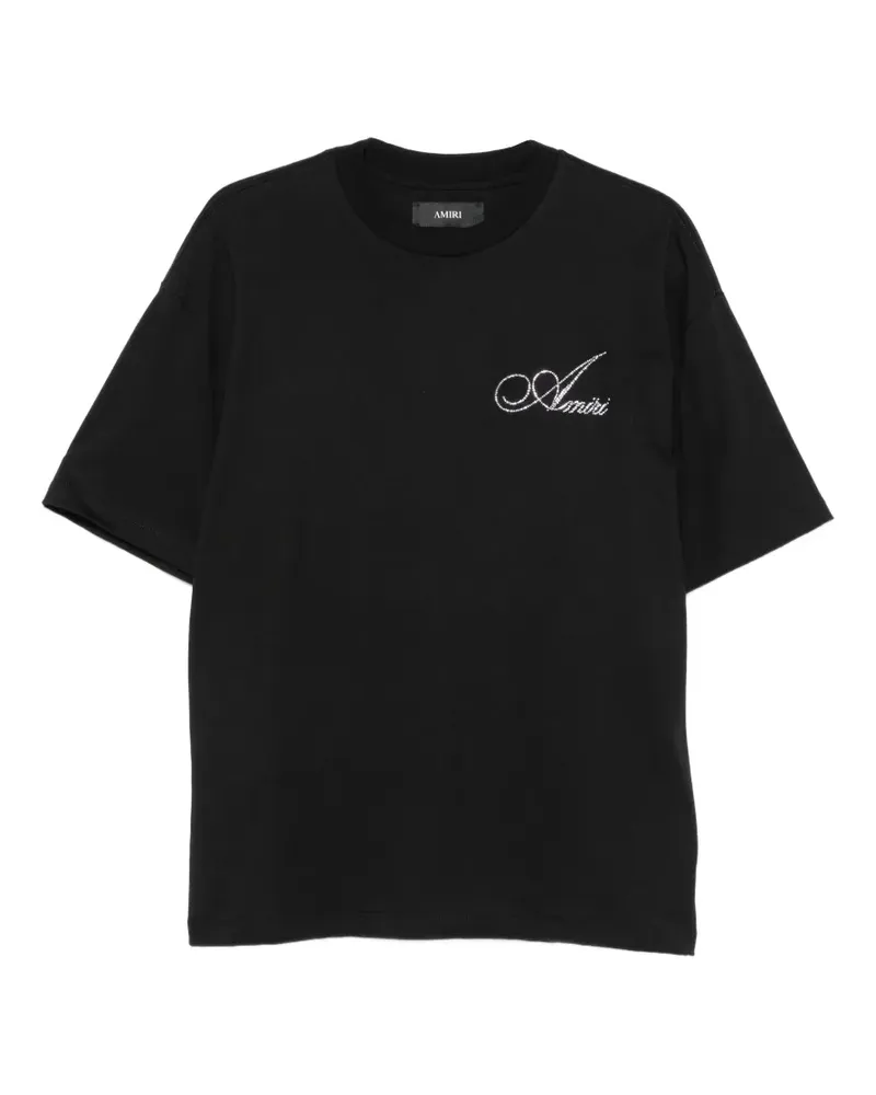Amiri crystal-embellished logo T-shirt - Schwarz Schwarz