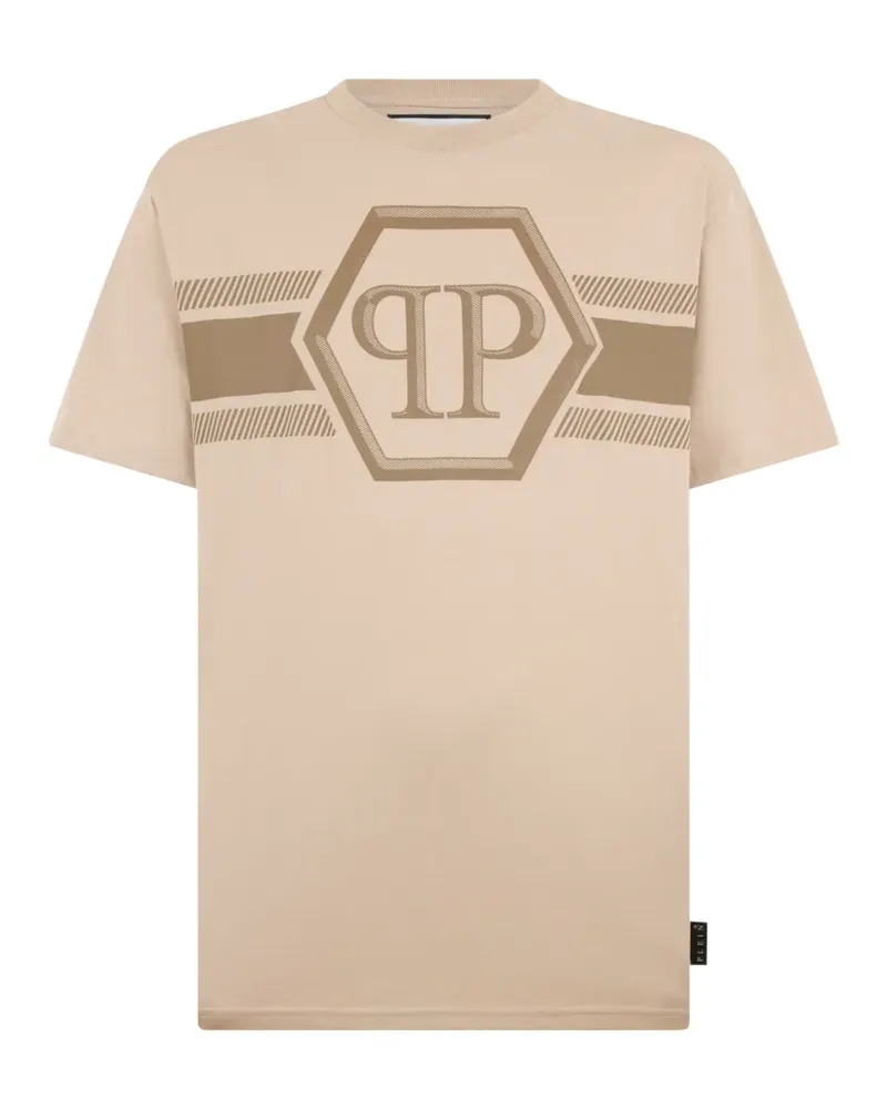 Philipp Plein hexagon line crew-neck T-shirt - Nude Nude