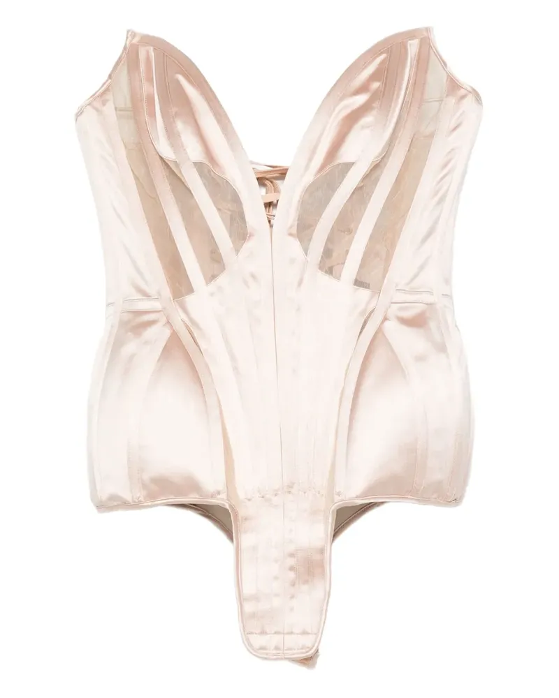 Thierry Mugler Bustier mit V-Ausschnitt - Rosa Rosa