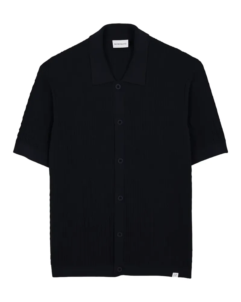 Nowadays cable-knit short-sleeve shirt - Schwarz Schwarz