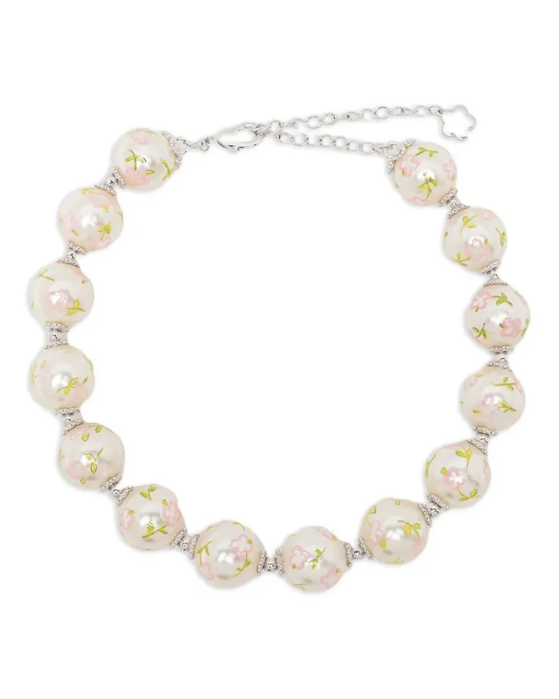 SHUSHU/TONG Bemalte Halskette mit Kunstperlen - Silber Silber