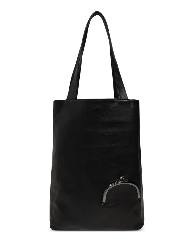 Yohji Yamamoto Große Kiss-Lock Tote Bag - Schwarz Schwarz