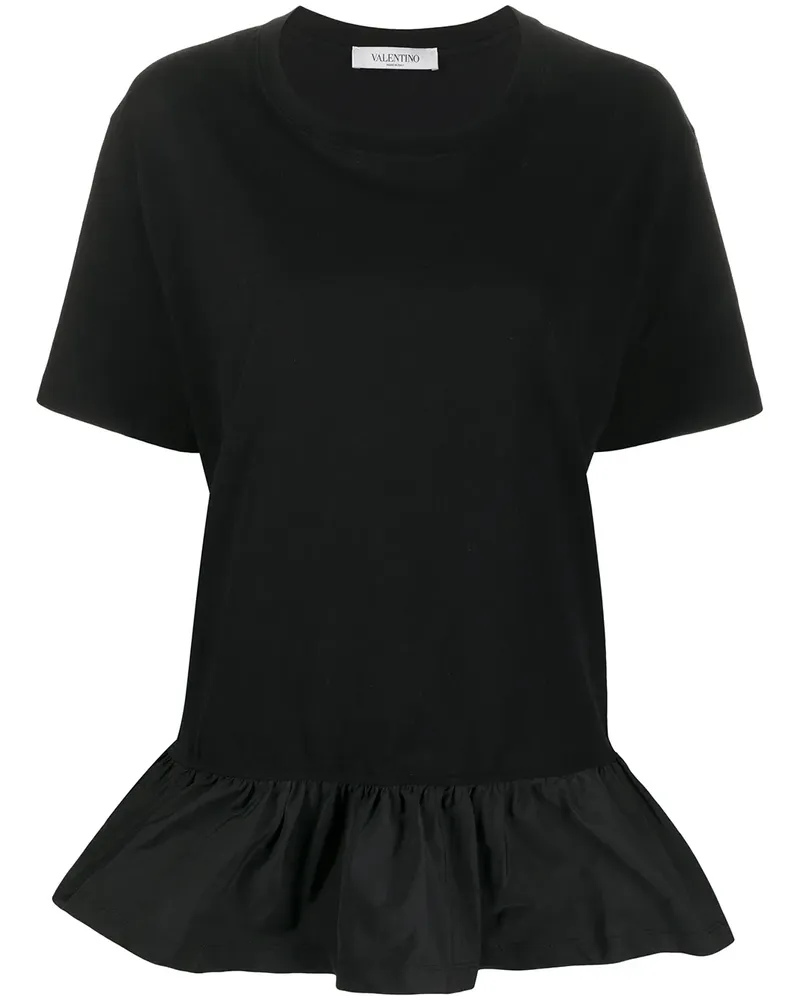 Valentino Garavani T-Shirt mit Schößchen - Schwarz Schwarz