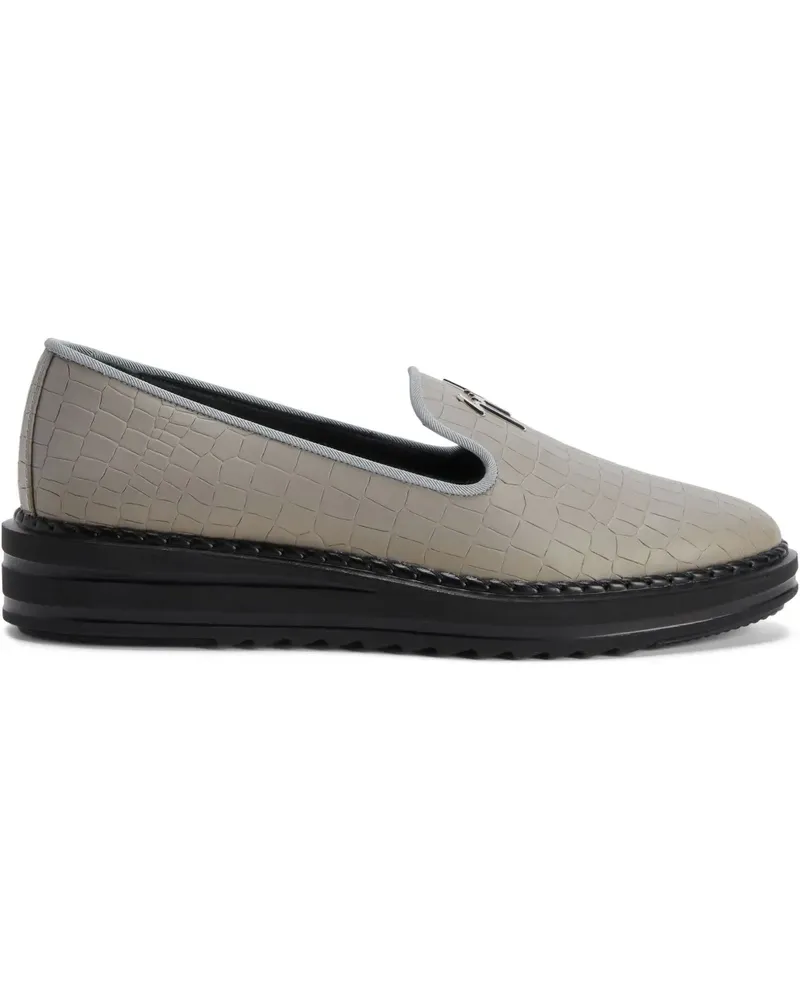 Giuseppe Zanotti Tim Loafer mit Logo - Grau Grau