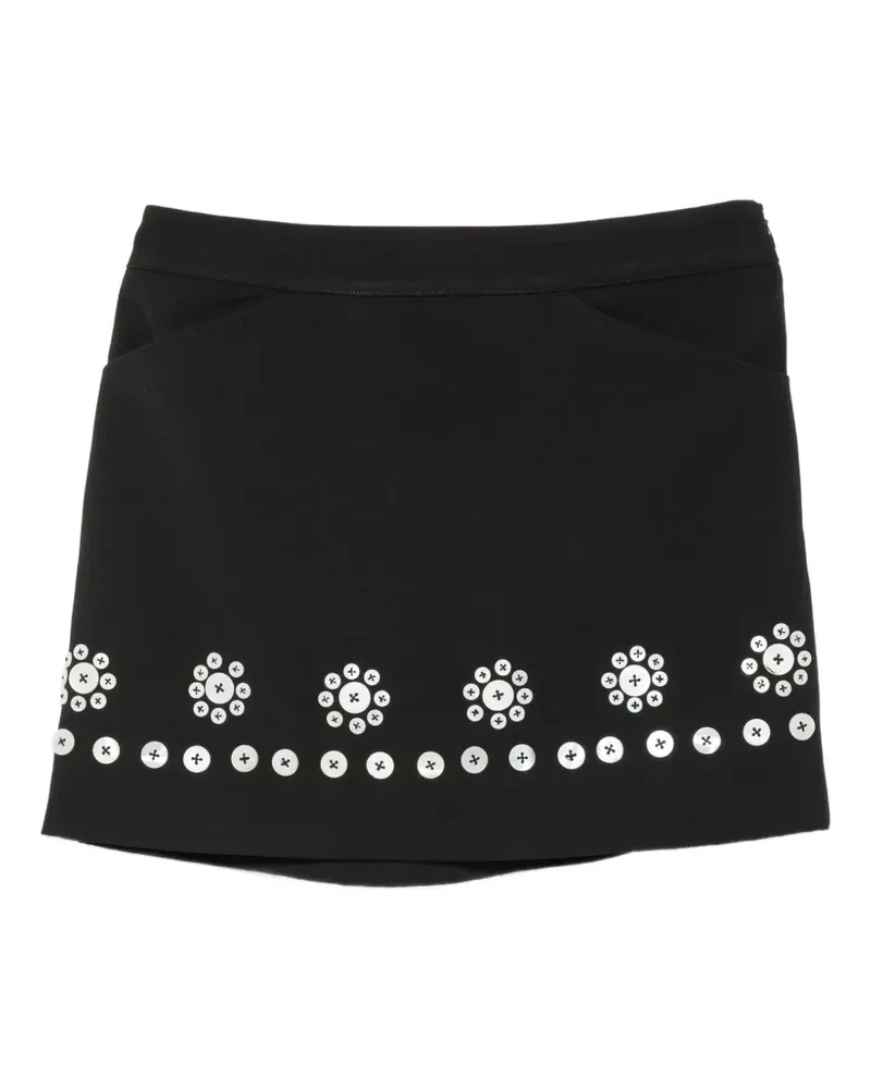 Stine Goya Minirock mit Zierknöpfen und Blumenmotiv - Schwarz Schwarz