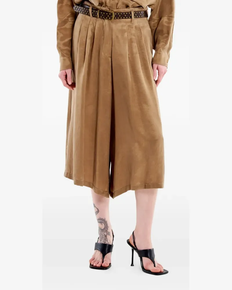 VICOLO pleated wide-leg shorts - Schwarz Schwarz