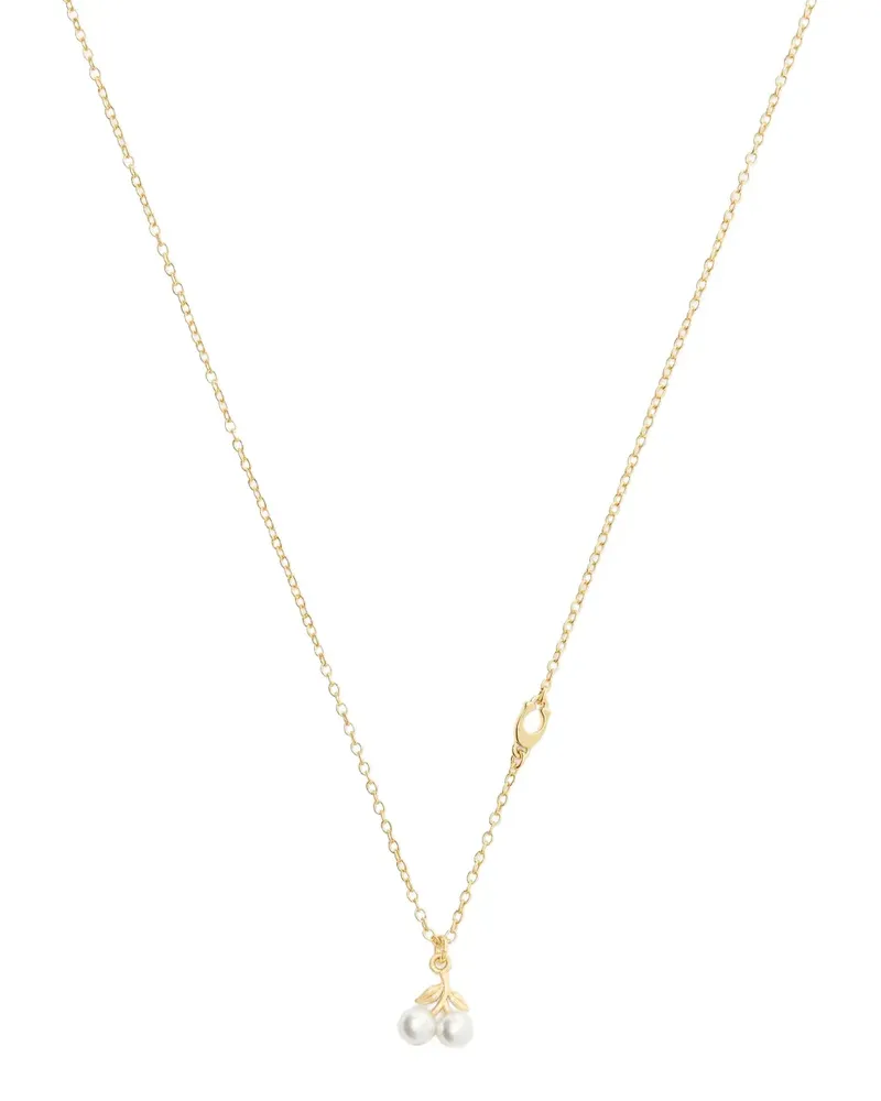 Coach cherry-pendant pearl necklace - Gold Gold