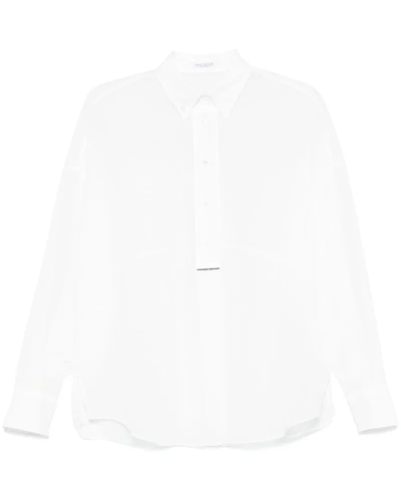Brunello Cucinelli Bluse mit Monili-Detail - Weiß Weiß