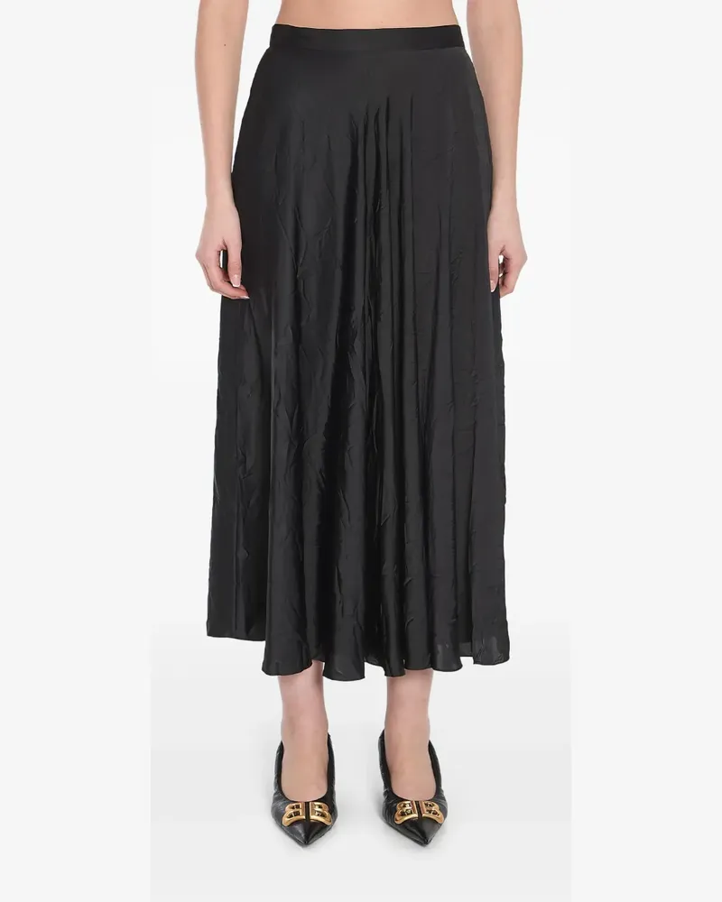Balenciaga Asymmetrischer Midirock - Schwarz Schwarz