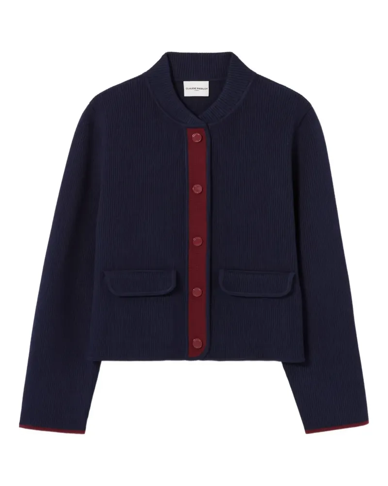 Claudie Pierlot Cardigan mit gerippten Einsätzen - Blau Blau