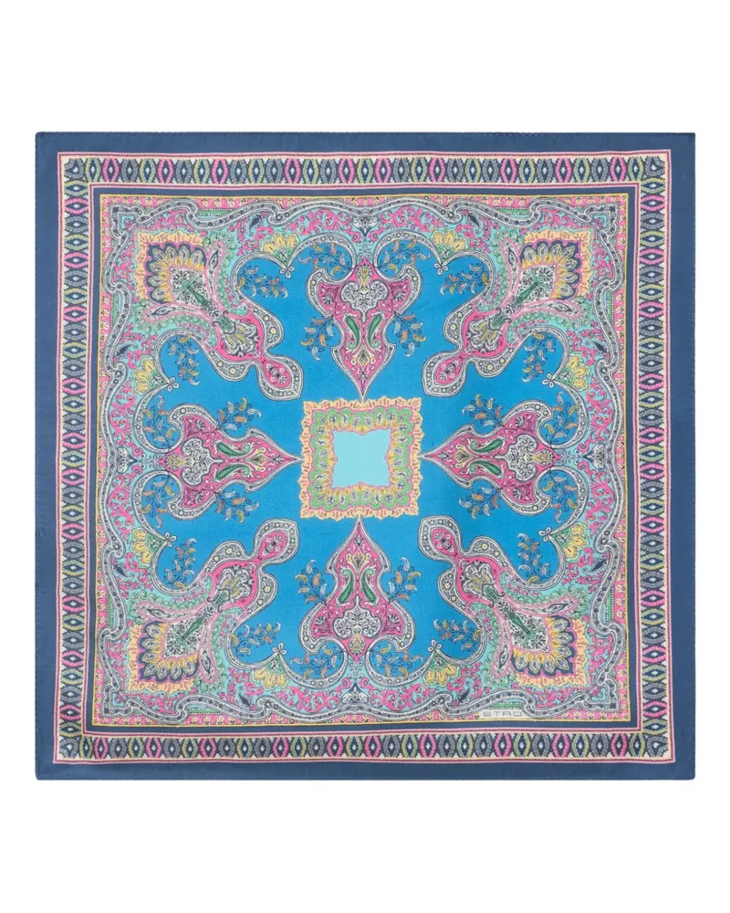 Etro Einstecktuch aus Seide mit Paisleymuster - Blau Blau