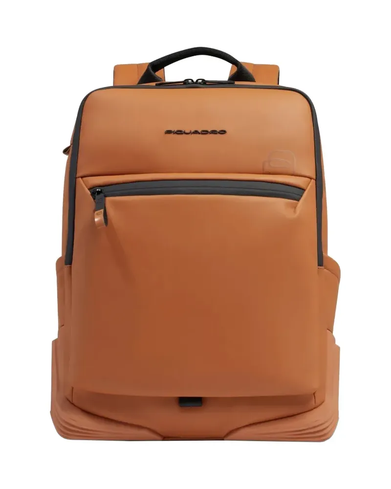 Piquadro 15,6" zip-up computer backpack - Orange Orange
