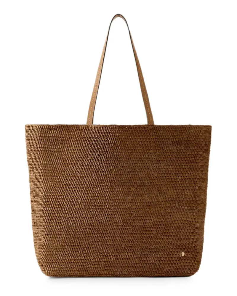 Helen Kaminski woven raffia tote bag - Braun Braun