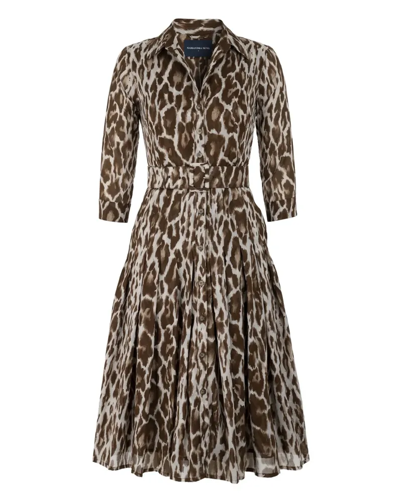 Samantha Sung Audrey Kleid mit Leoparden-Print - Braun Braun