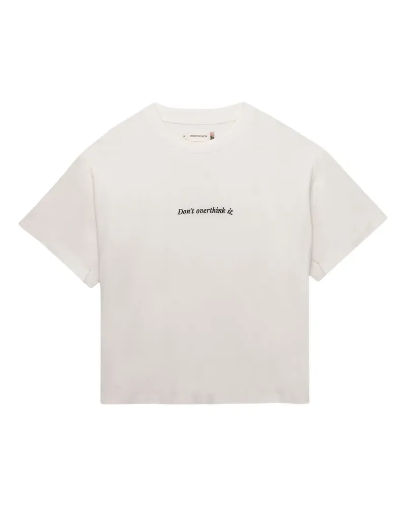 Honor The Gift T-Shirt mit Slogan-Print - Nude Nude