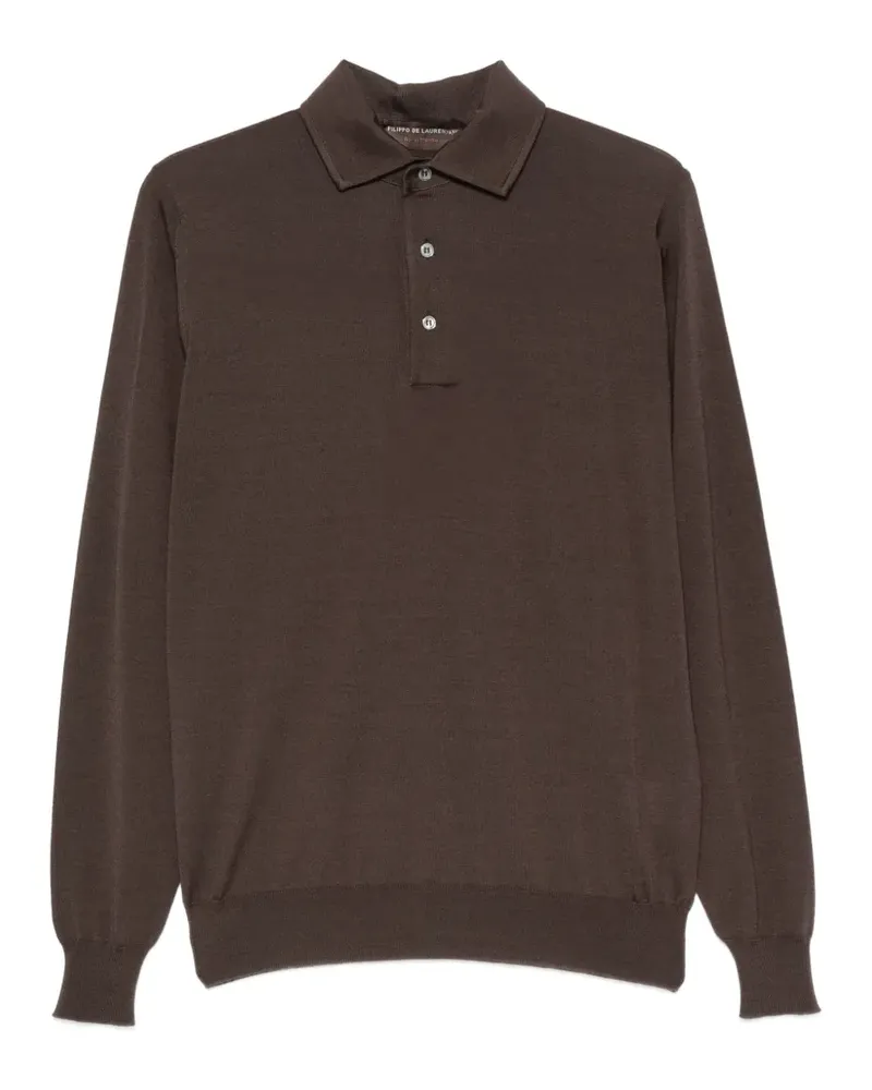 Filippo de Laurentiis Langärmeliges Poloshirt - Braun Braun