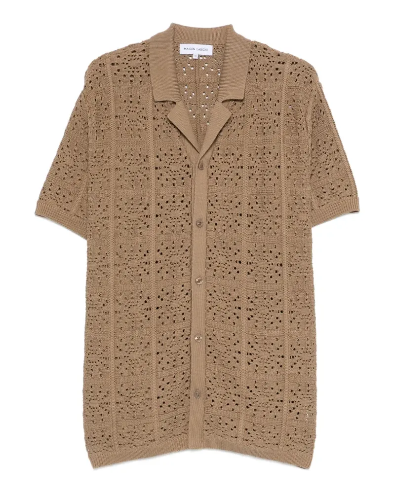 Maison Labiche Beuret Mosaic openwork buttoned shirt - Braun Braun