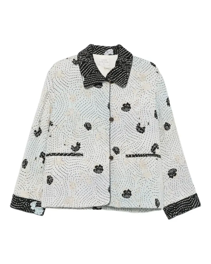 forte_forte Jacke mit Blumenstickerei - Blau Blau