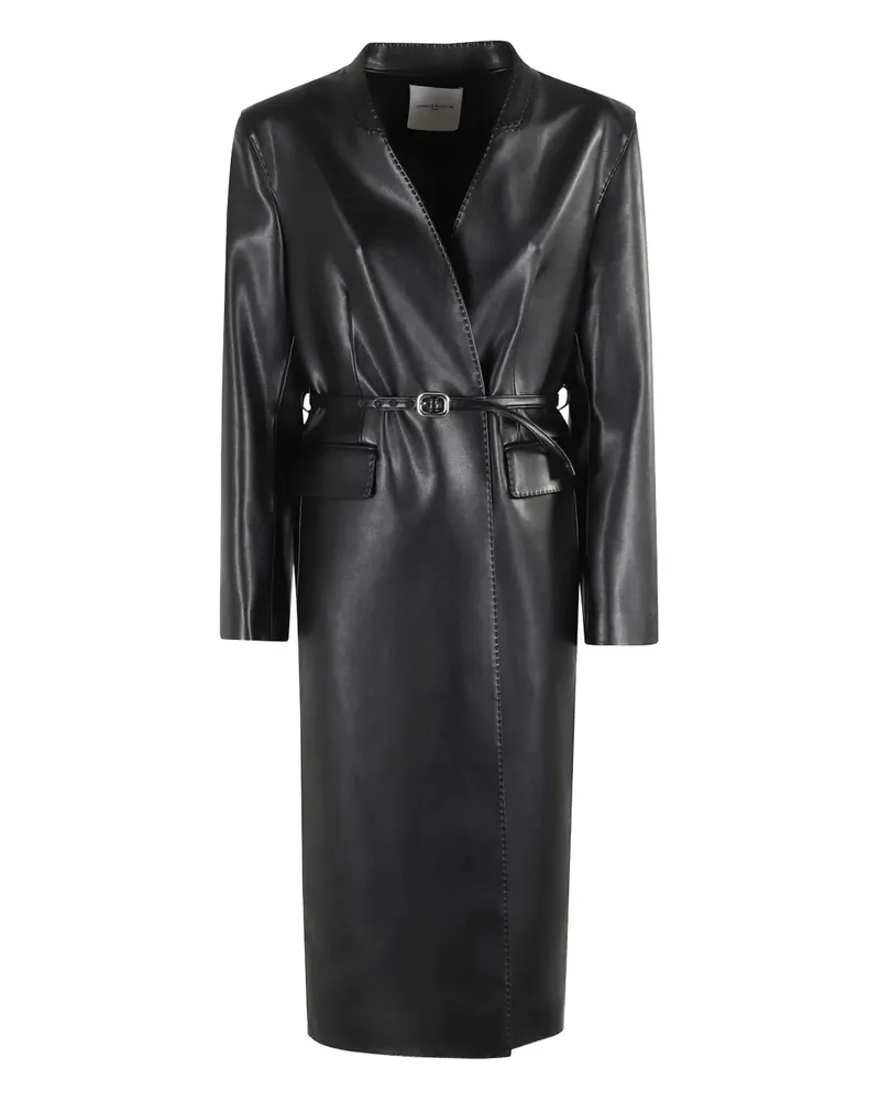 Isabelle Blanche belted wrap coat - Schwarz Schwarz