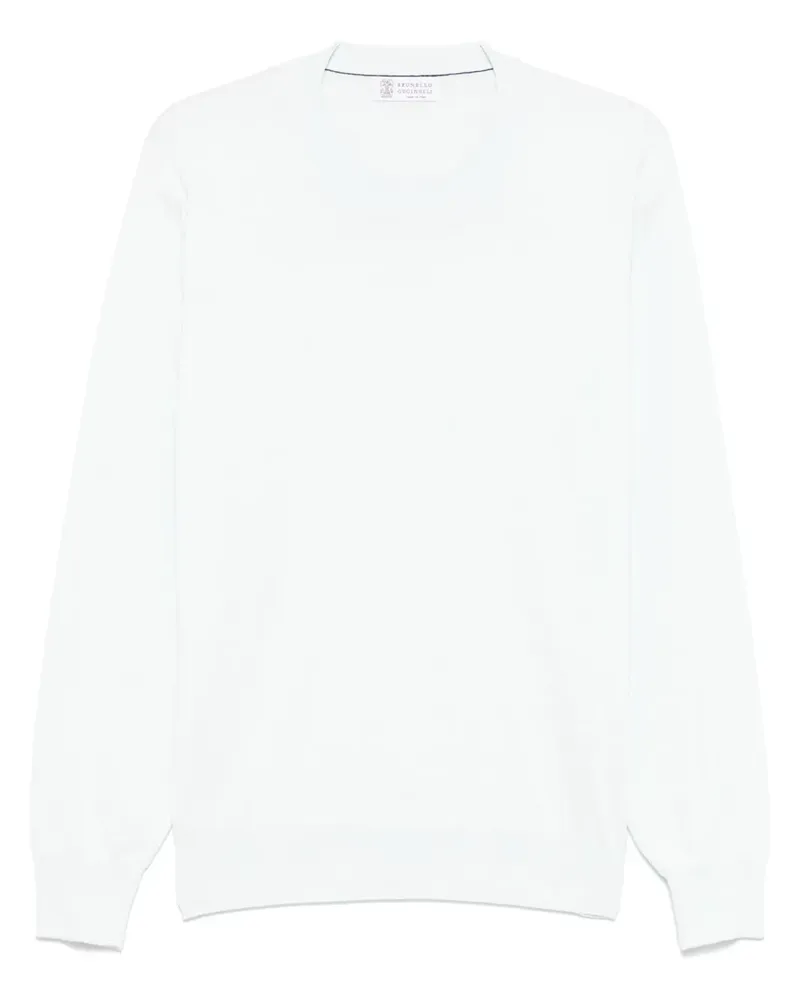 Brunello Cucinelli Fein gestricktes T-Shirt - Blau Blau
