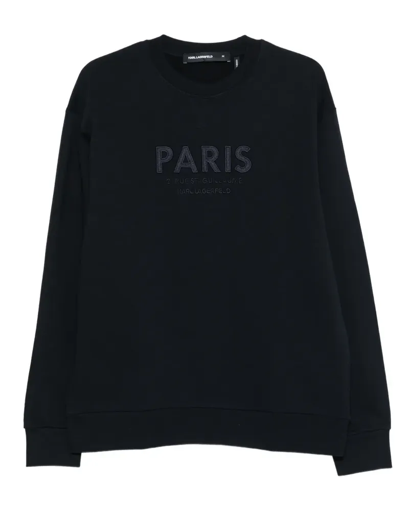 Karl Lagerfeld Sweatshirt mit Paris-Stickerei - Blau Blau