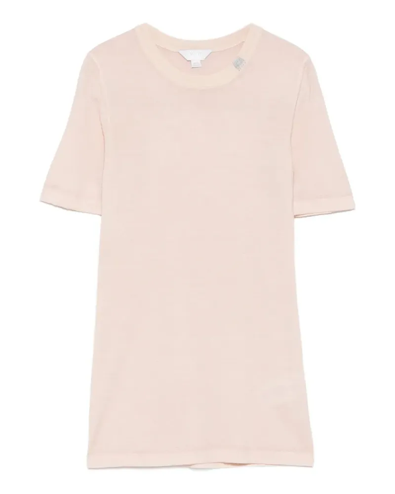Malo Tavolozza crewneck short-sleeved cashmere sweater - Rosa Rosa