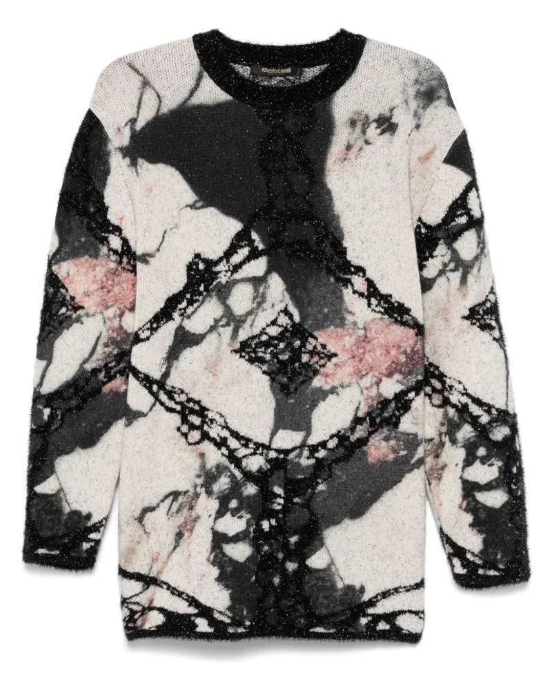 Roberto Cavalli Pullover mit abstraktem Muster - Schwarz Schwarz