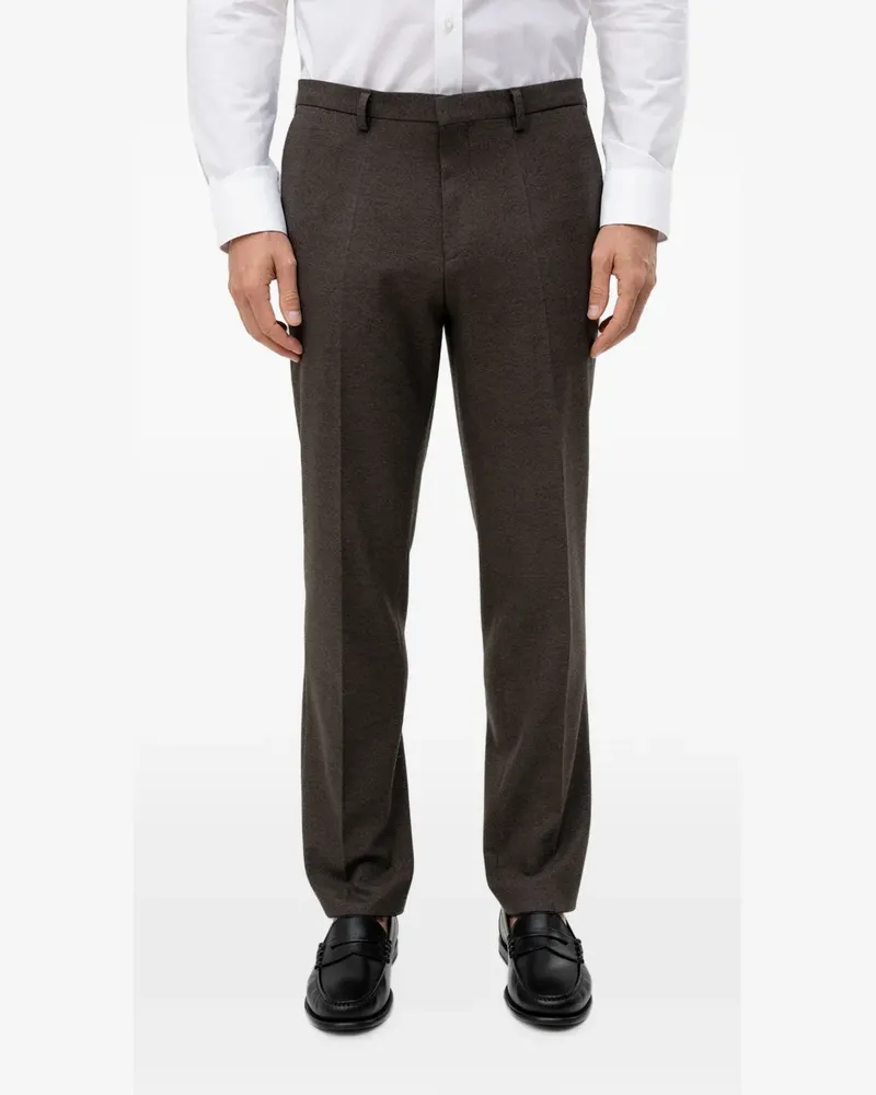 HUGO BOSS slim-fit tailored trousers - Braun Braun
