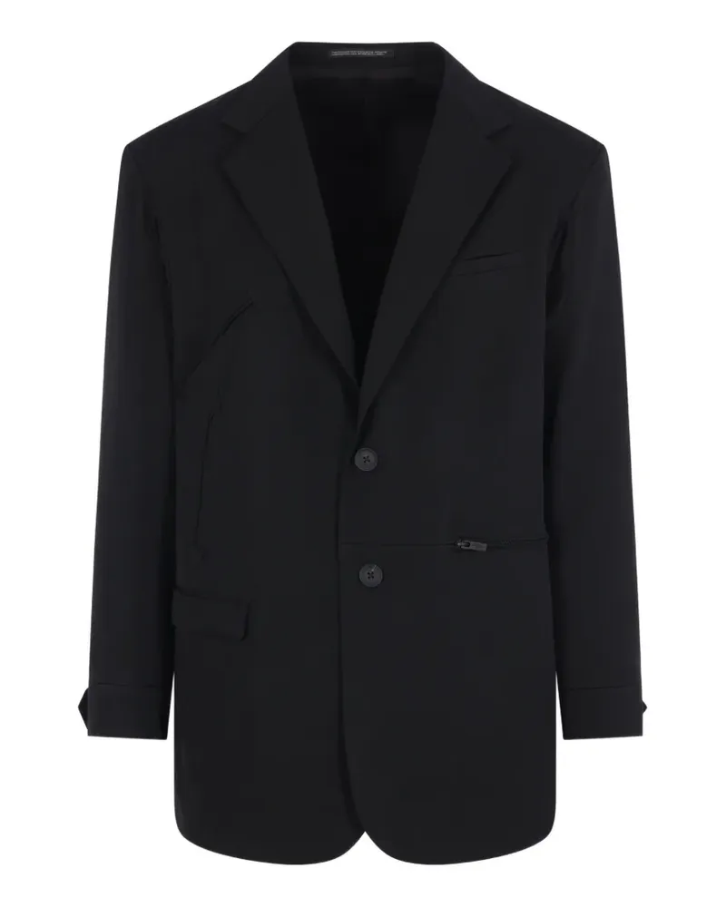 Yohji Yamamoto Jacke mit fallendem Revers - Schwarz Schwarz