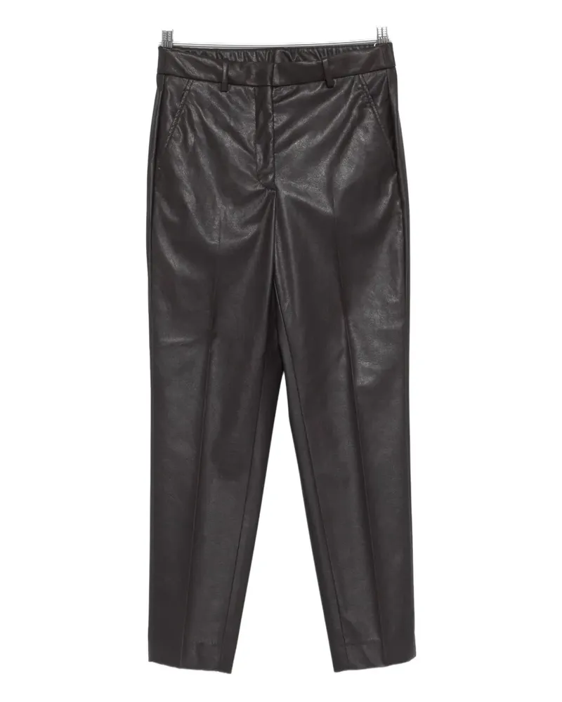 Incotex faux-leather pants - Braun Braun
