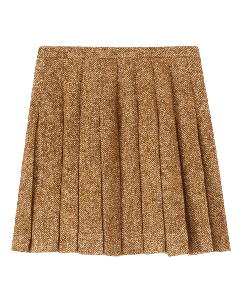 Ermanno Scervino Faltenrock mit Fischgrätenmuster - Nude Nude
