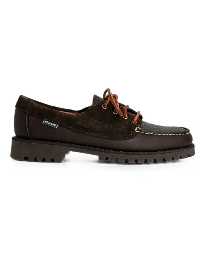 Sebago Askook Lug Segelschuhe mit Logo - Braun Braun