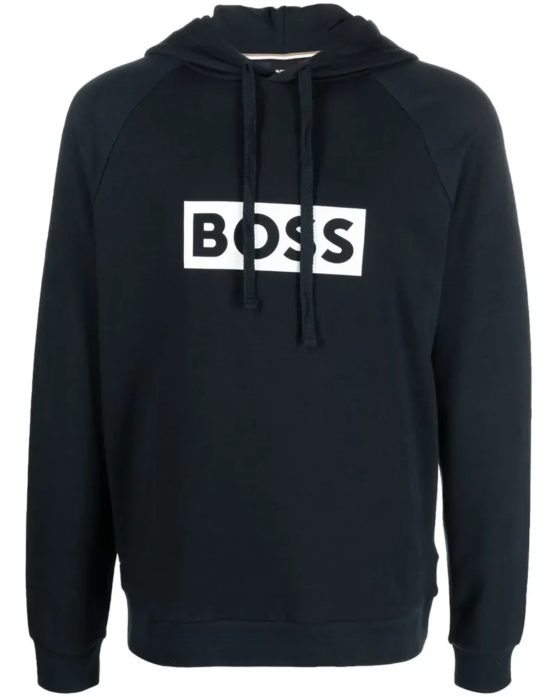 HUGO BOSS Hoodie mit Logo-Print - Blau Blau