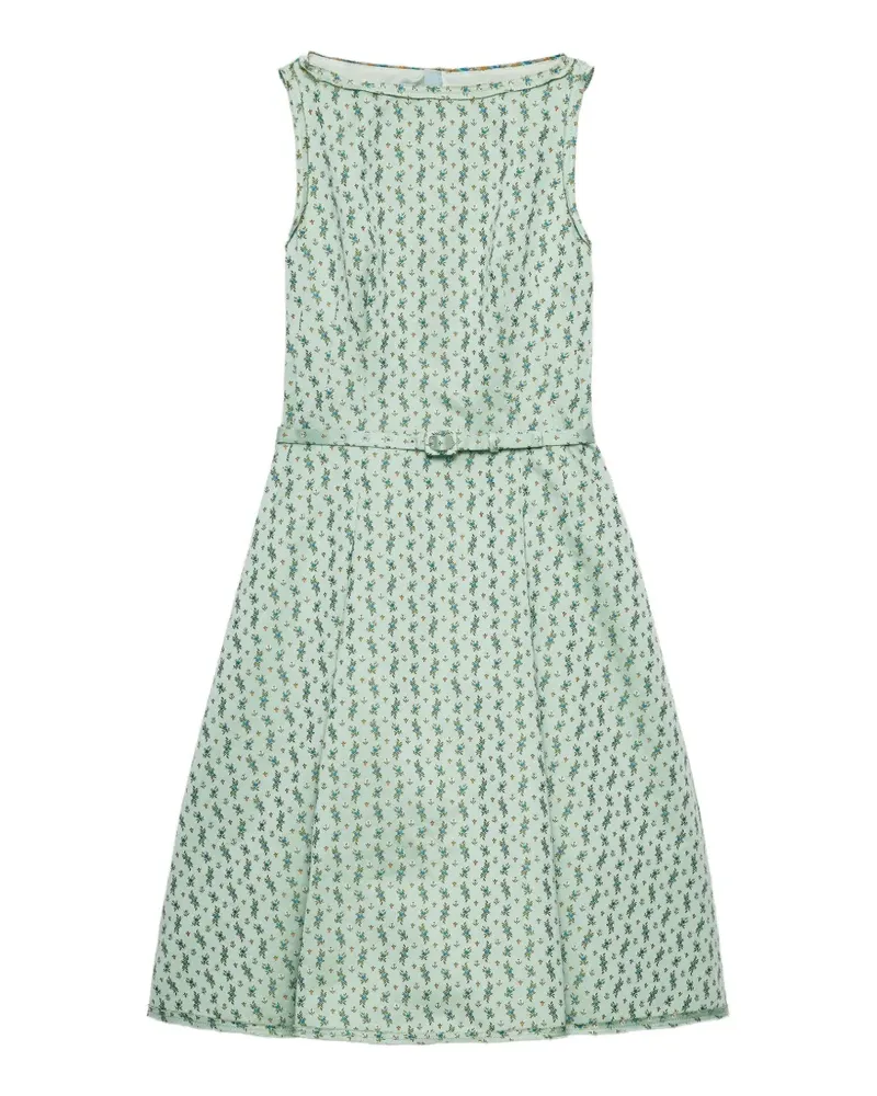 Prada Duchess Kleid mit Blumenprint - Grün Grün