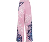 Metallische Jacquard-Culottes - Rosa