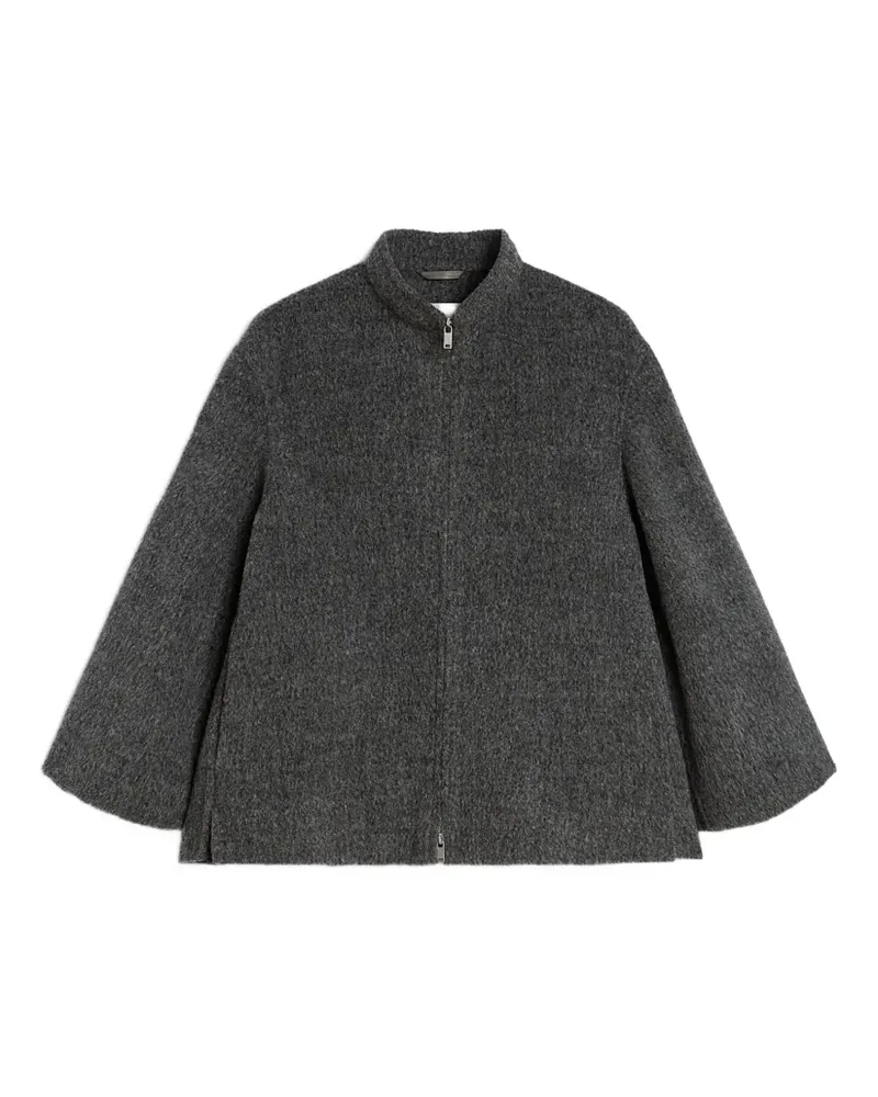 Jil Sander Fleecejacke mit Stehkragen - Grau Grau