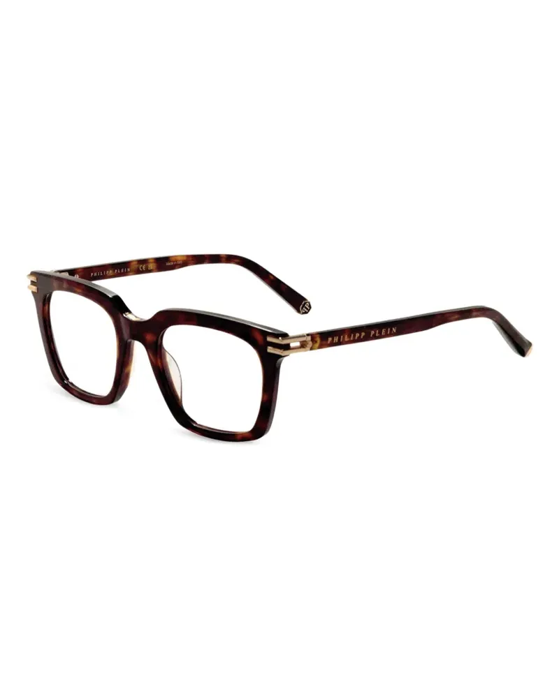 Philipp Plein Eckige Brille in Schildpattoptik - Braun Braun