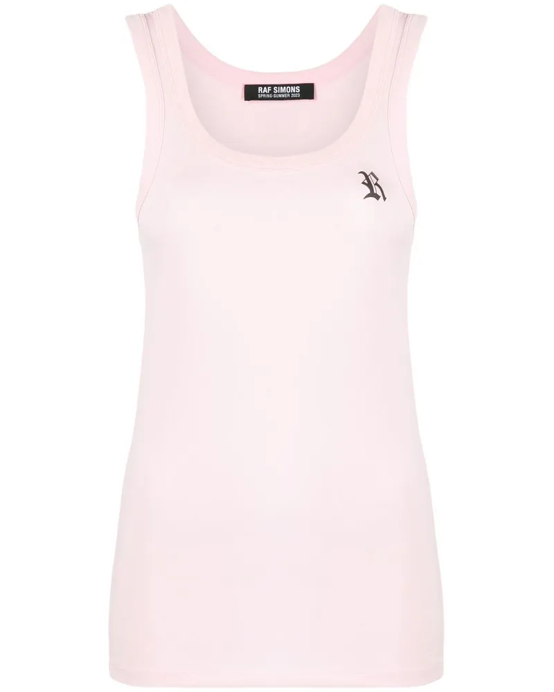 Raf Simons Tanktop mit Logo-Print - Rosa Rosa