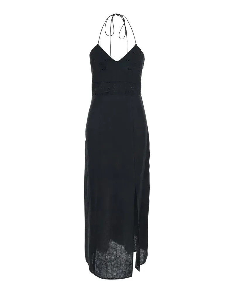 Twin-Set embroidered eyelet midi dress - Schwarz Schwarz