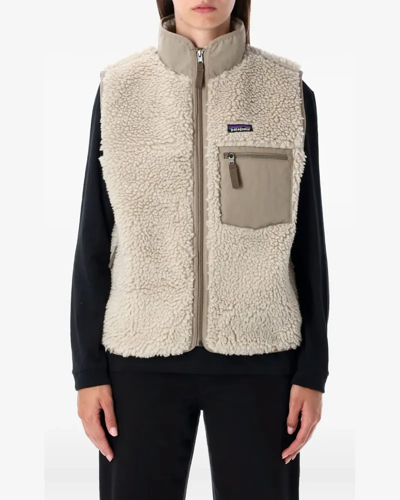 Patagonia logo-patch fleece vest - Weiß Weiß