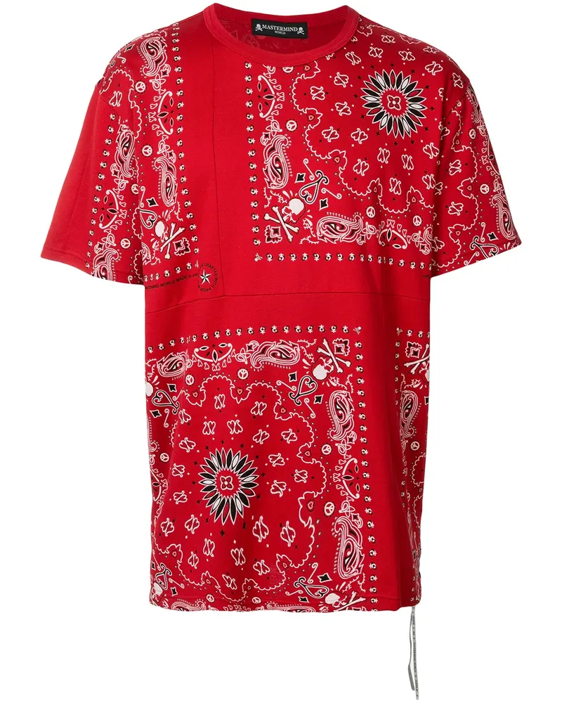 Mastermind World T-Shirt mit Bandana-Print - Rot Rot