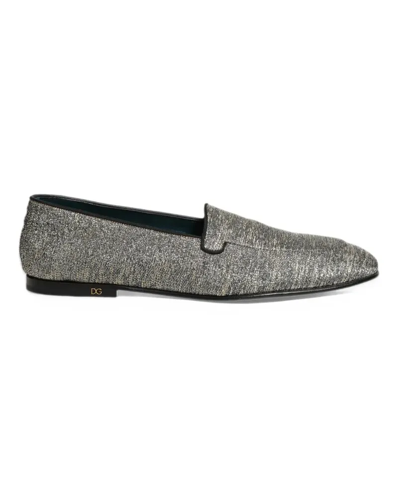 Dolce & Gabbana glitter-effect loafers - Silber Silber
