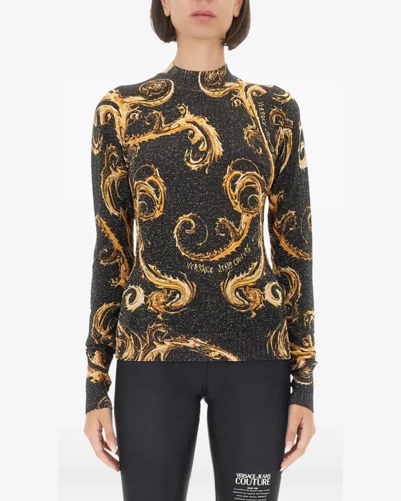 Versace Jeans Pullover mit Print - Schwarz Schwarz