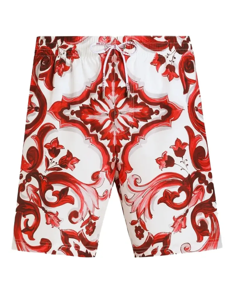 Dolce & Gabbana Boxershorts mit Majolika-Print - Weiß Weiß