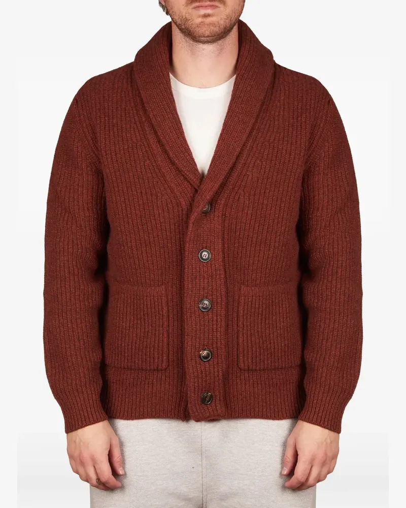 Filippo de Laurentiis ribbed shawl-collar cardigan - Braun Braun