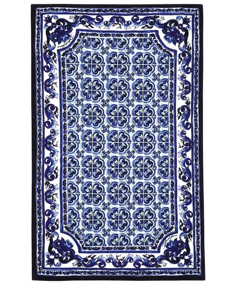Dolce & Gabbana Strandtuch aus Frottee - Blau Blau