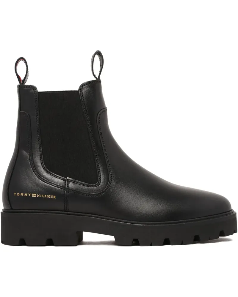 Tommy Hilfiger lug-sole leather chelsea boots - Schwarz Schwarz