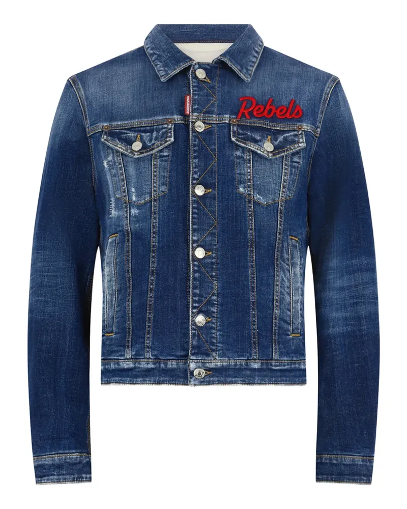 Dsquared2 Jacke im Distressed-Look - Blau Blau