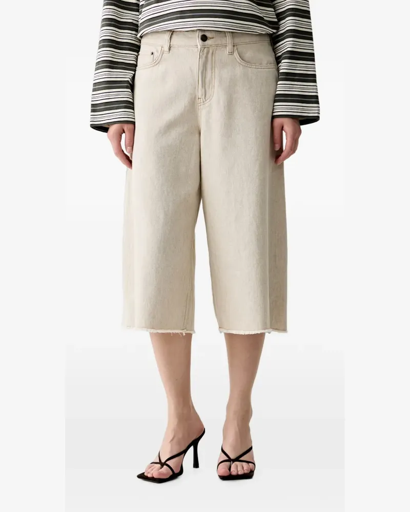 Sisley raw-cut wide-leg shorts - Nude Nude